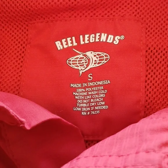 Reel Legends Long Sleeve Small Red Men's Shirt - Picture 2 of 6